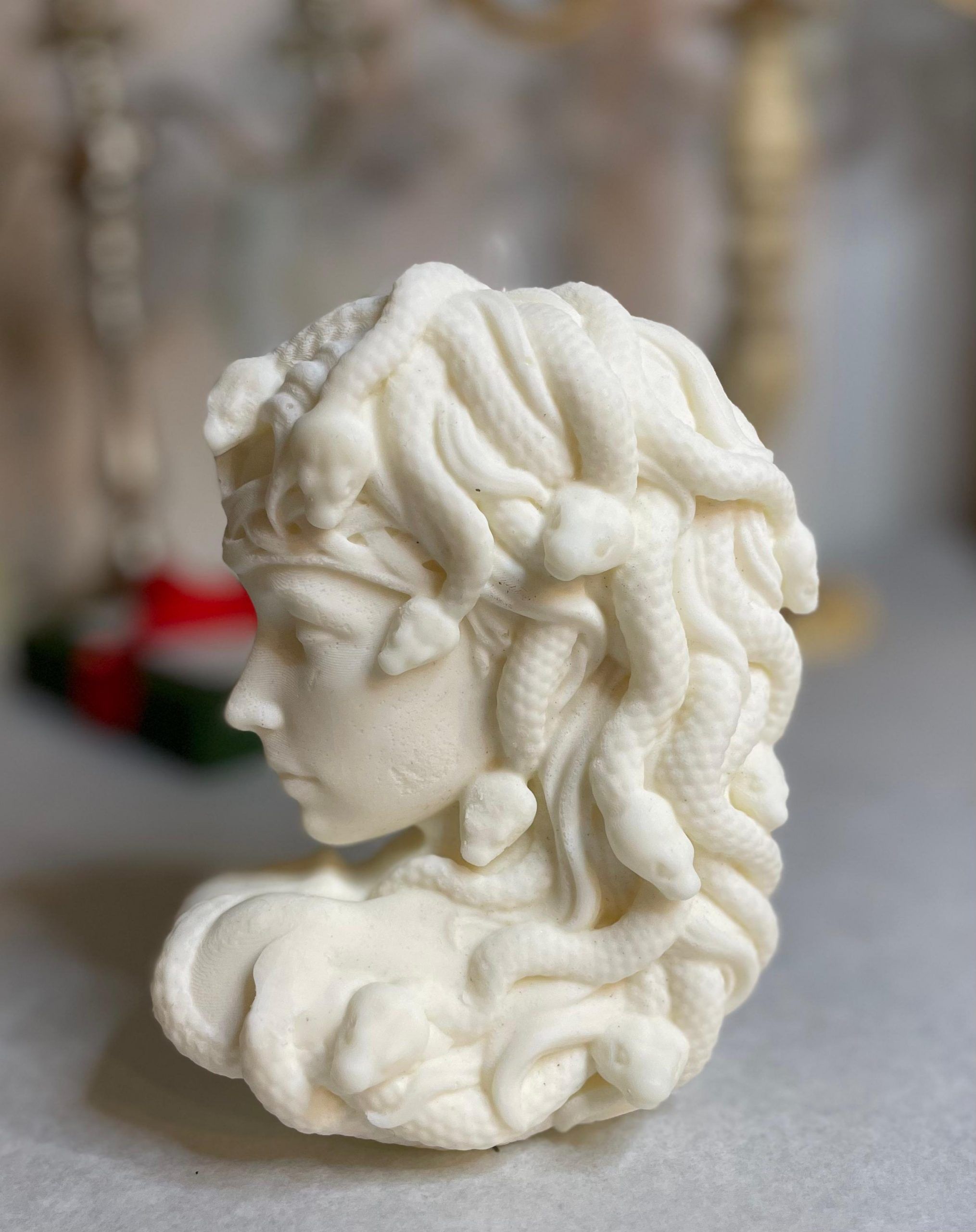 Caja de regalo con vela en forma de Medusa Gorgona - Imagen 2
