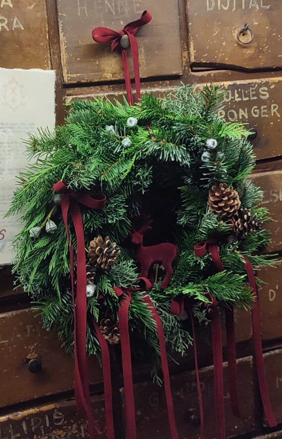 Corona de Navidad "Deep Bordeaux"